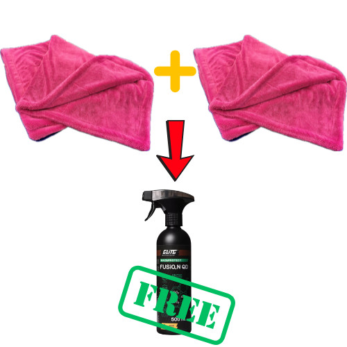  2+1 XXL AUTÓSZÁRÍTÓ TÖRÖLKÖZŐ RÓZSASZÍN 70X90CM 1600 +1db INGYEN Elite Detailer Fusion QD Kerámia Spray 500ml