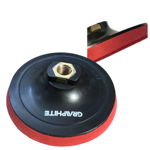 Graphite gumitányér tépőzáras 125 mm M14